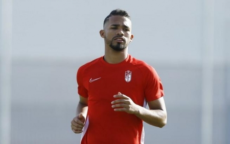 Yangel Herrera en su primer entrenamiento con el Granada (Foto: GCF)