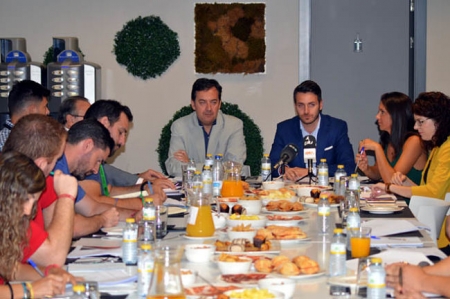 Monterrubio y Fran Sánchez durante el desayuno informativo (GRJ)