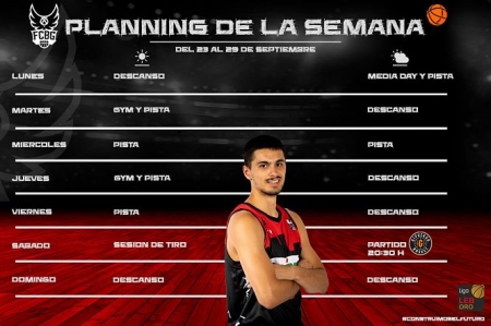 Planing semanal de entrenamientos del Covirán Granada (FUNDACIÓN CB GRANADA)