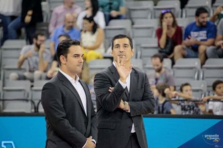 Pablo Pin y `Zamo` Fernández antes del partido contra Marín (VICENTE CARVAJAL)