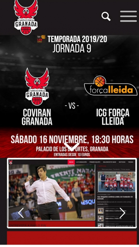 Portada de la web de la Fundación CB Granada (FUNDACIÓN CB GRANADA) 