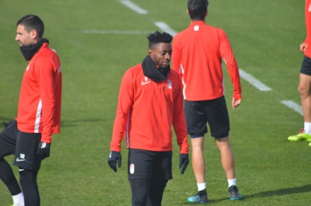 Eteki en el entrenamiento de hoy (GRJ)