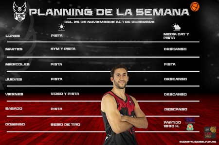 Planning semanal del Covirán Granada (FUNDACIÓN CB GRANADA)