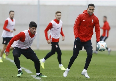 Montoro en un entrenamiento de pasadas semanas en la Ciudad Deportiva (GRANADA CF)
