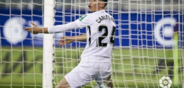 Carlos Fernández tras fallar una ocasión ante la SD Eibar (LA LIGA) Carlos Fernández tras fallar una ocasión ante la SD Eibar (LA LIGA)