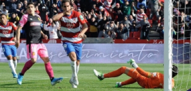 Montoro fue el autor del único tanto del encuentro ante el RCD Mallorca (JOSÉ M. BALDOMERO) Montoro fue el autor del único tanto del encuentro ante el RCD Mallorca (JOSÉ M. BALDOMERO)