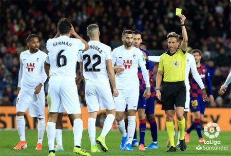 Momento en el que Germán fue expulsado ante el FC Barcelona (LA LIGA) Momento en el que Germán fue expulsado ante el FC Barcelona (LA LIGA)