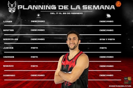 Planning semanal del Covirán Granada (FUNDACIÓN CB GRANADA) 