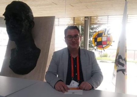 Manolo Écija en la sede de la RFEF (GRJ) 