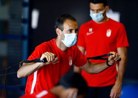Víctor Díaz trabaja en el gimnasio (LALIGA) Víctor Díaz trabaja en el gimnasio (LALIGA)