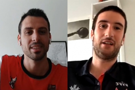 Alejandro Bortolussi y Joan Pardina durante la entrevista en Instagram (FUNDACIÓN CB GRANADA) 