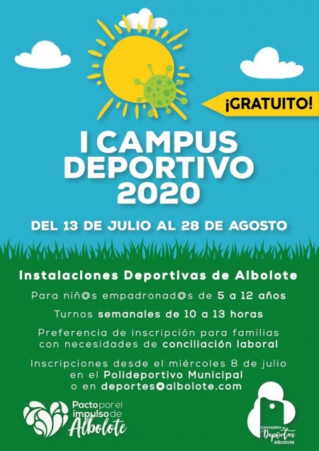 Cartel del Campus Deportivo de verano (AYTO. ALBOLOTE) 