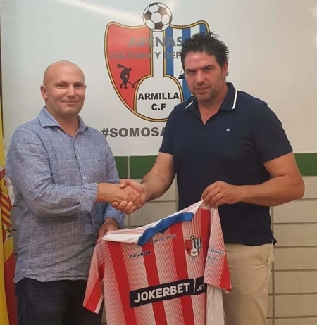   Thierry Pérez y Fermín Criado en la presentación del técnico (ARENAS)