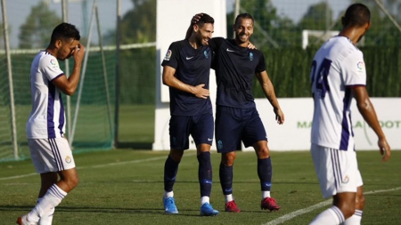 Soldado y Puertas, en el amistoso del verano pasado ante el Valladolid en Marbella (GCF) Soldado y Puertas, en el amistoso del verano pasado ante el Valladolid en Marbella (GCF)