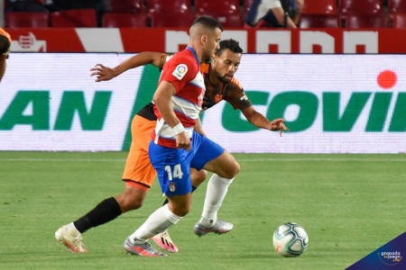 Fede Vico, en un lance del partido ante el Valencia, donde anotó el gol del empate (GEJ) Fede Vico, en un lance del partido ante el Valencia, donde anotó el gol del empate (GEJ)