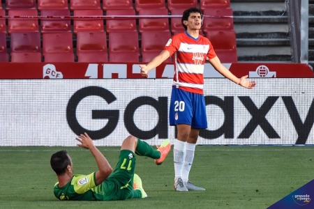 Vallejo se lamenta en un lance del partido ante el Eibar en Los Cármenes (BALDOMERO) Vallejo se lamenta en un lance del partido ante el Eibar en Los Cármenes (BALDOMERO)