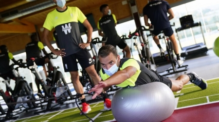 El equipo se ejercitó en el gimnasio a su llegada a Marbella (GCF)
