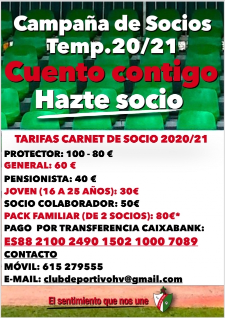 Cartel de la campaña de abonados del club verdinegro (CD HUÉTOR VEGA)