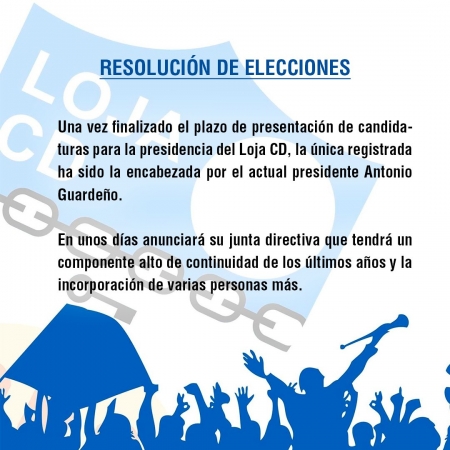 Comunicado del Loja oficializando la prolongación del mandato de Antonio Guardeño (LOJA CD)