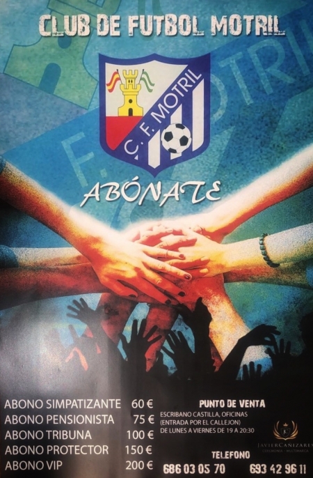 Cartel de la campaña de abonados del club de la Costa Tropical (CF MOTRIL)