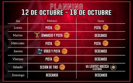 Planning semanal del Coviran Granada (FUNDACIÓN CB GRANADA) 