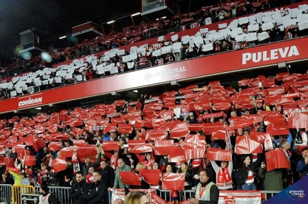 Las gradas del `Nuevo Los Cármenes´ se llenaron en su último partido a puerta abierta (JOSÉ M. BALDOMERO)