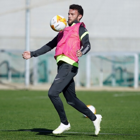 Quini, durante la sesión de esta mañana en la Ciudad Deportiva (PEPE VILLOSLADA / GCF)
