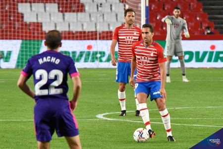 Montoro, durante el encuentro de ayer ante el Real Valladolid (JOSÉ M. BALDOMERO)