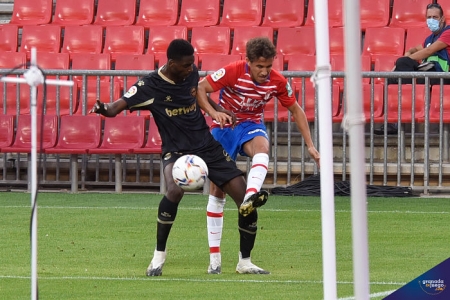 Abdallahi Mahmoud junto a Luis Milla en un lance del Granada - Alavés de esta temporada (JOSÉ M. BALDOMERO) Abdallahi Mahmoud junto a Luis Milla en un lance del Granada - Alavés de esta temporada (JOSÉ M. BALDOMERO)