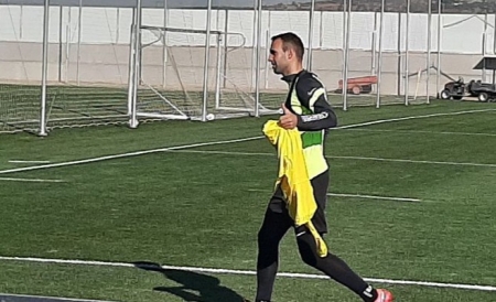 Víctor Díaz fue uno de los tres lesionados que se reincorporaron al grupo en la sesión matinal de hoy (FRAN CALVO)