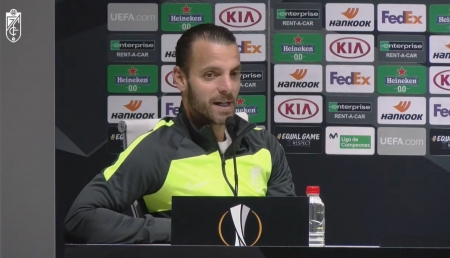 Roberto Soldado, durante la rueda de prensa previa al choque de mañana ante el PSV (GCF TV)