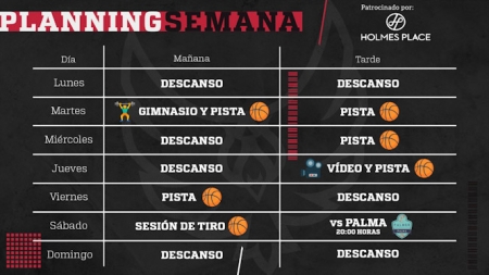 Planning semanal del Coviran Granada (FUNDACIÓN CB GRANADA) 