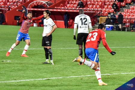 El gol de Jorge Molina ante el Valencia supuso un nuevo récord histórico para el Granada (JOSÉ M. BALDOMERO) El gol de Jorge Molina ante el Valencia supuso un nuevo récord histórico para el Granada (JOSÉ M. BALDOMERO)