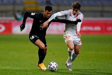 Fede Vico, durante un lance del partido ante la Cultural Leonesa (PEPE VILLOSLADA / GCF)