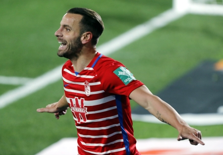 Roberto Soldado en la celebración del primer tanto ante el Villarreal (LALIGA)