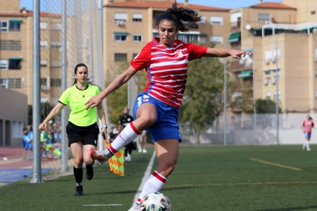 Cristina, durante el encuentro ante el Málaga en `La Juventud´ (JOSÉ VELASCO / GRJ)