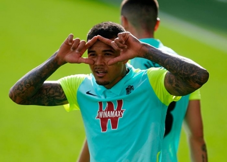 Kenedy celebra su gol frente al Levante la pasada jornada (PEPE VILLOSLADA / GCF)