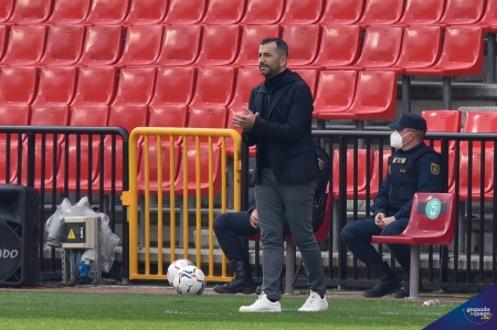 Diego Martínez, entrenador del Granada, en un momento del partido ante el Atléti (JOSÉ M. BALDOMERO)