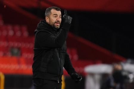 Diego Martínez, entrenador del Granada CF, en un momento de la rueda de prensa (GCF)
