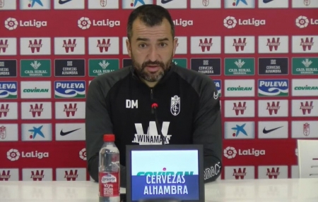 Diego Martínez, durante la rueda de prensa previa al choque ante la Real Sociedad (GCF TV)