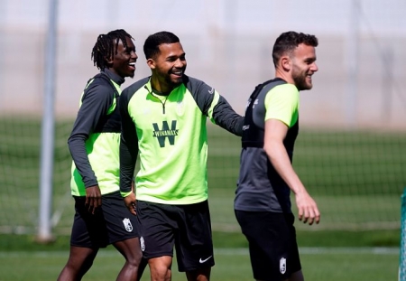 Domingos Quina, Yangel Herrera y Quini regresarán esta tarde en el choque ante la Real Sociedad (PEPE VILLOSLADA / GCF)