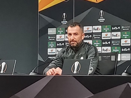 Diego Martínez, durante la comparecencia de prensa previa al partido de mañana ante el Molde (FRAN CALVO)