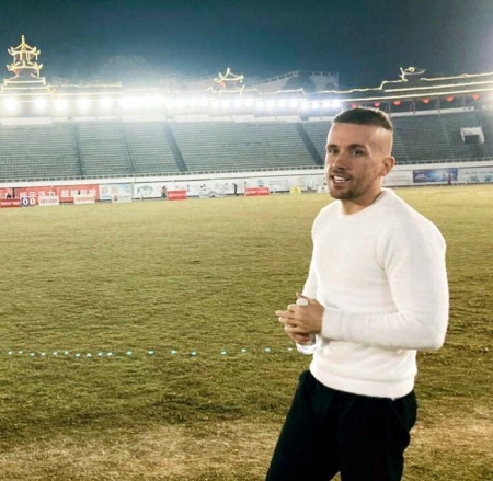 Kevin Vidaña durante su etapa en el fútbol chino
