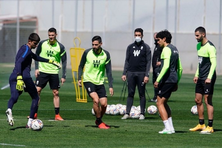 Imagen de la sesión de recuperación realizada hoy en la Ciudad Deportiva (PEPE VILLOSLADA / GCF)