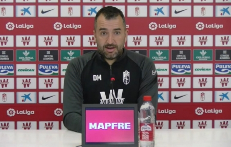 Diego Martínez, durante la rueda de prensa previa al encuentro frente al Villarreal (GCF TV)
