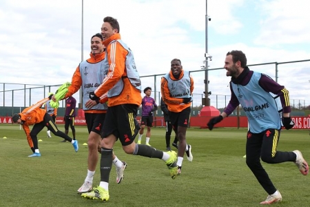 Imagen del entrenamiento de esta mañana del Manchester United (MANCHESTER UNITED)