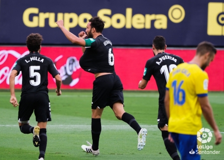 Germán celebra el gol que anotó en la primera vuelta ante el Cádiz (LALIGA)