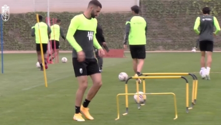 Max Gonalons, durante el entrenamiento de hoy en la Ciudad Deportiva (GCF TV)
