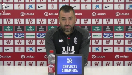 Un momento de la rueda de prensa de Diego Martínez (GCF)