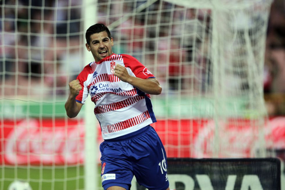 Nolito celebra su último gol como granadinista, frente al Getafe en la última jornada de la campaña 2012/13 (PEPE VILLOSLADA) Nolito celebra su último gol como granadinista, frente al Getafe en la última jornada de la campaña 2012/13 (PEPE VILLOSLADA)